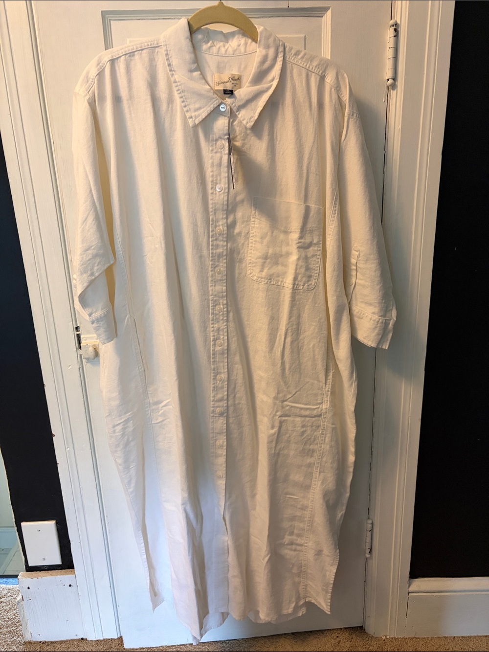 Universal Thread Cream Button-Front Shirt Dress